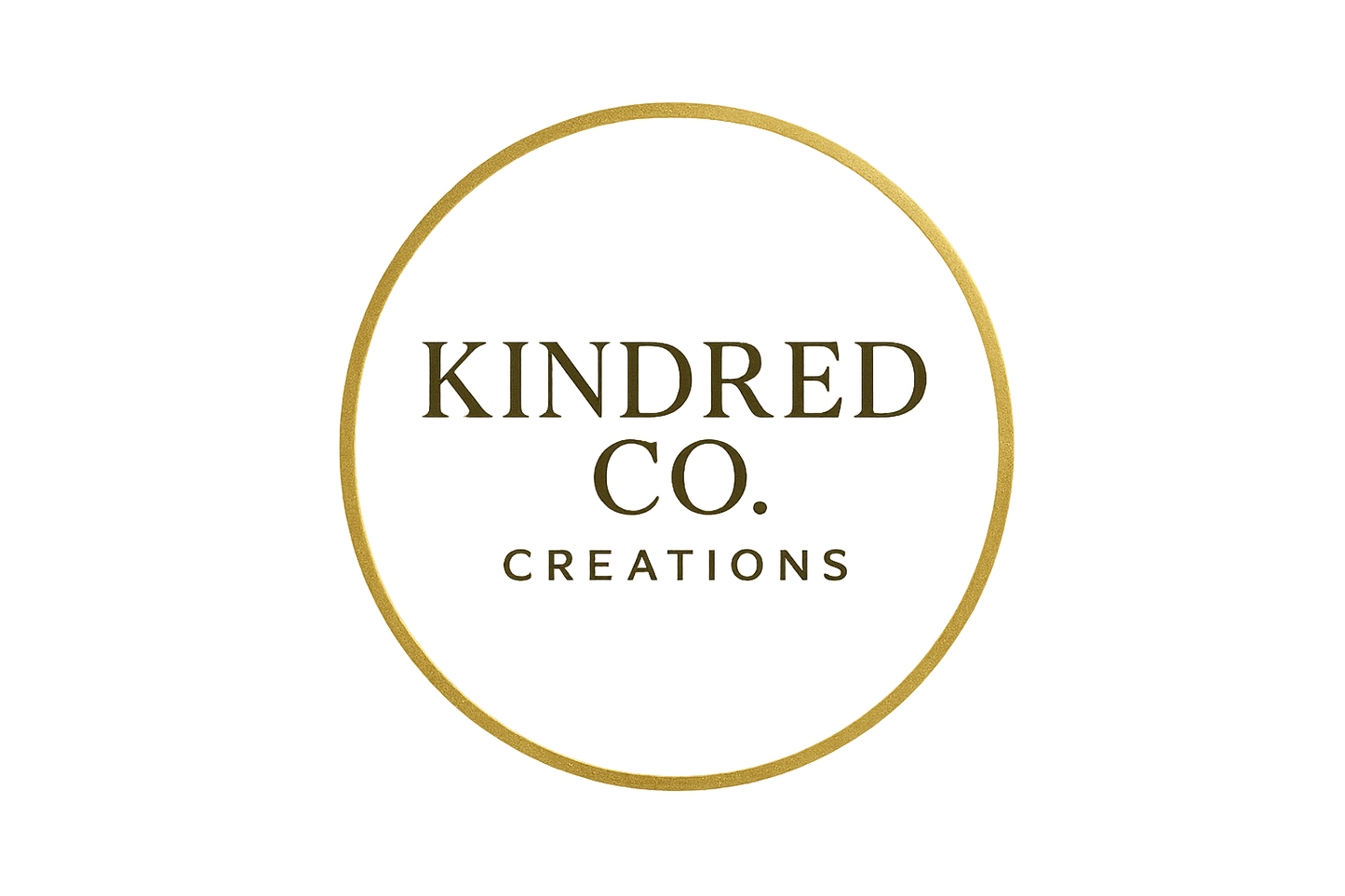 KINDRED CO. CREATIONS WITH A GOLD CIRCLE AROUND IT