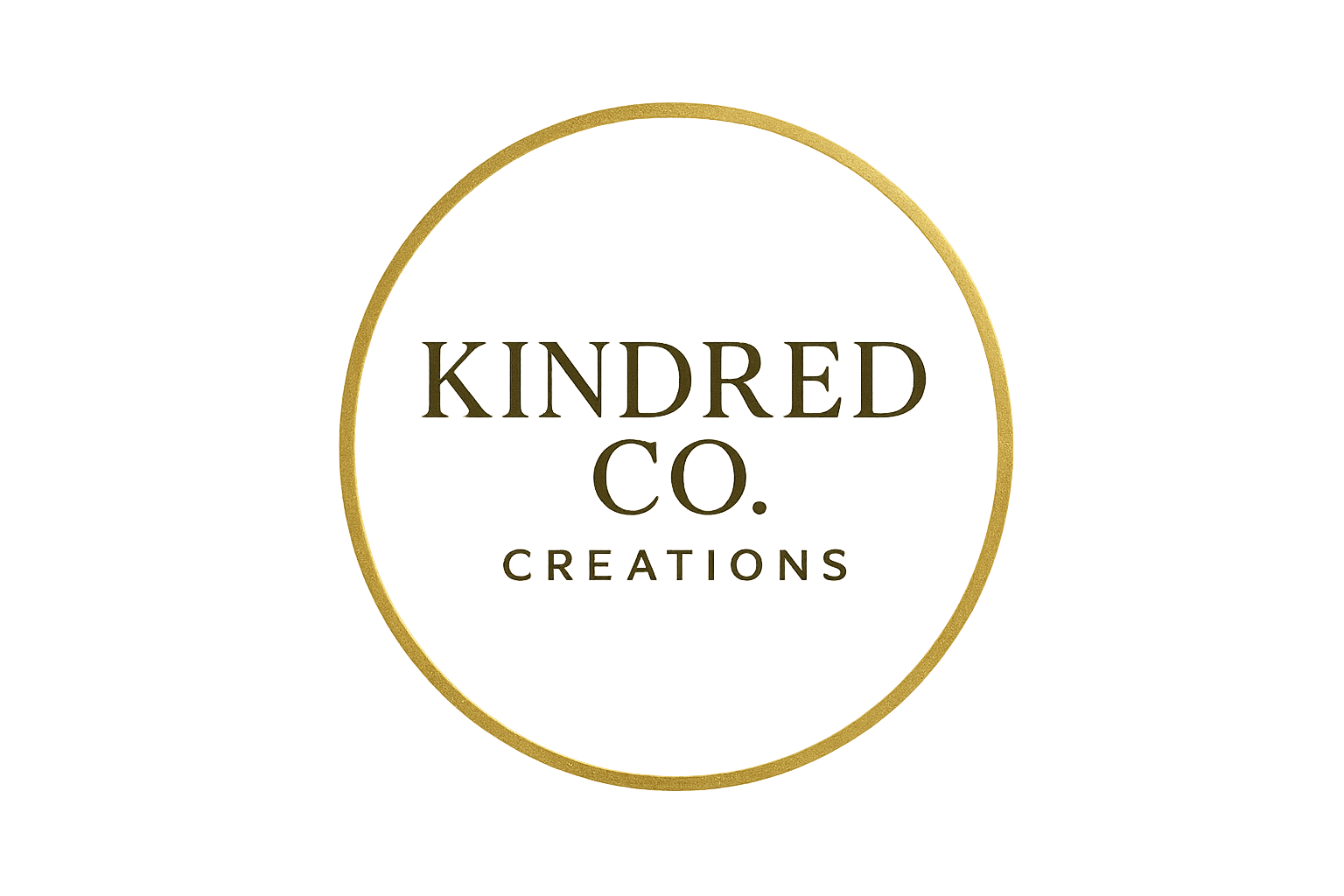 KINDRED CO. CREATIONS WITH A GOLD CIRCLE AROUND IT
